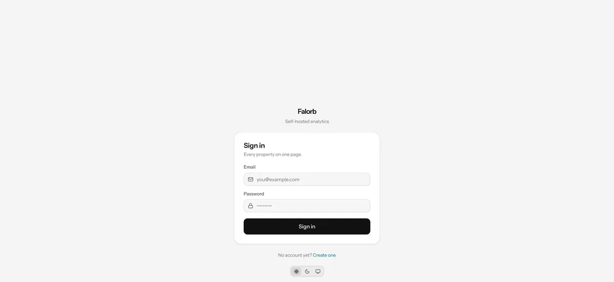 Sign in. Email and password through better-auth, with scrypt hashing, thirty-day sessions and rate limits that are on by default.